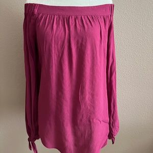 Nordstrom Brass Plum off the shoulder top. Size Small. Wine color